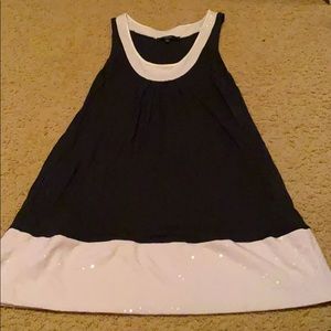 Long Shirt/Short Dress Black and White sequin